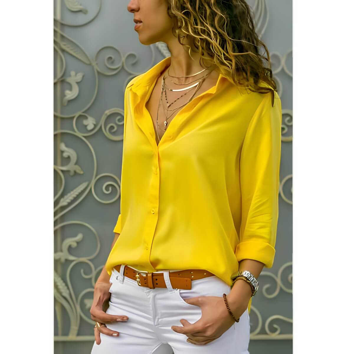 Camisa Clássica de Chiffon Verona